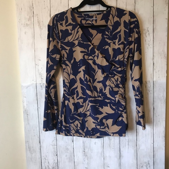 Soft Surroundings Sensational Surplice Top | Lush Tropical-Silhouette  Print - Picture 2 of 13